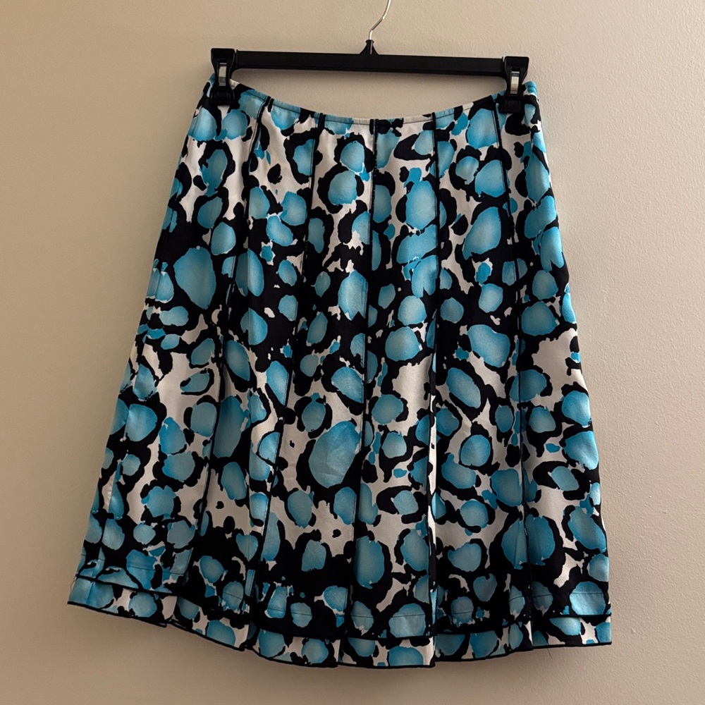 Carlisle Silk Pleated Print Skirt